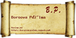 Borsova Pálma névjegykártya
